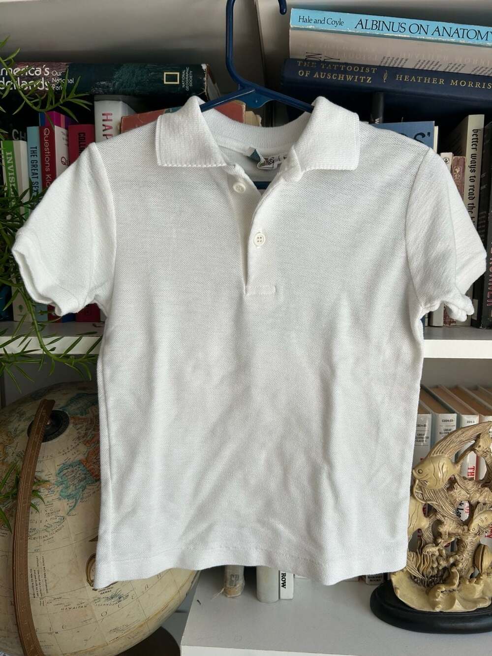 New Connections Vintage White Short Sleeve Knit Polo Shirt Size 7